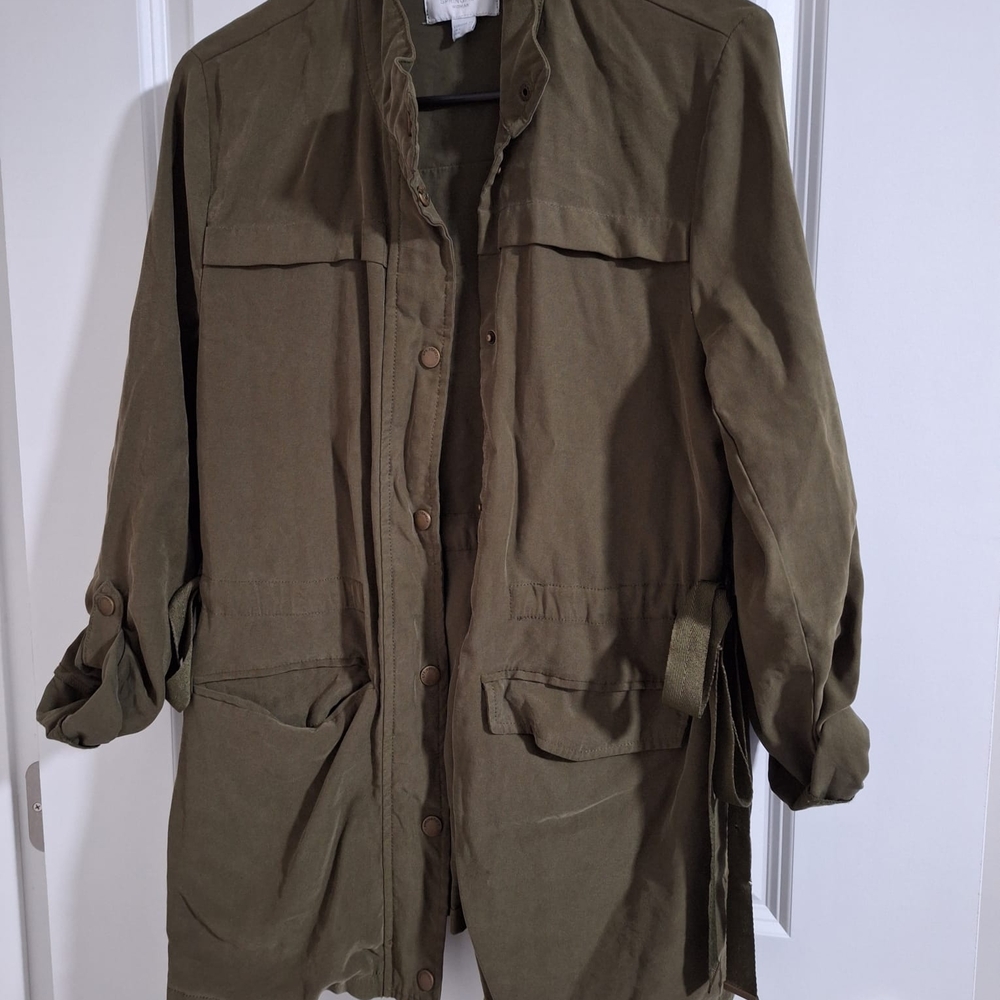 Olive Green khaki springfield bow Utility Jacket small
